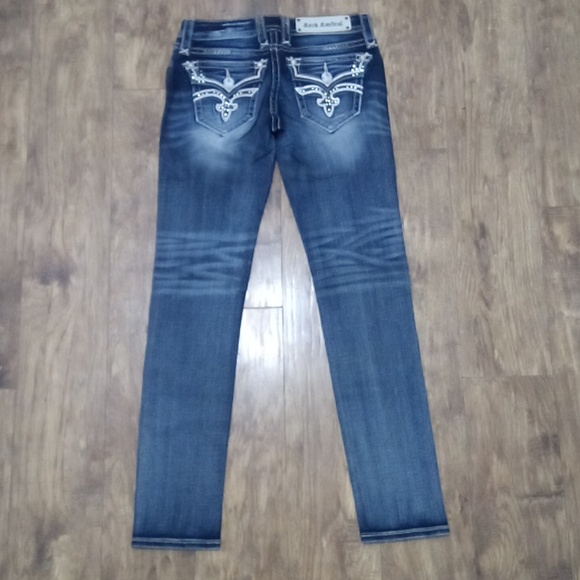 Rock Revival Women's Jeans 26 Etty Rhinestones Embroidered NWOT DEFECT SEE PHOTO - Picture 6 of 9